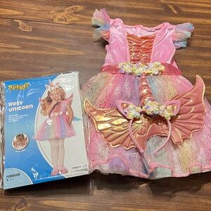 Spirit Rosy Unicorn Costume for Kids - Pink and Gold size 5T-6T